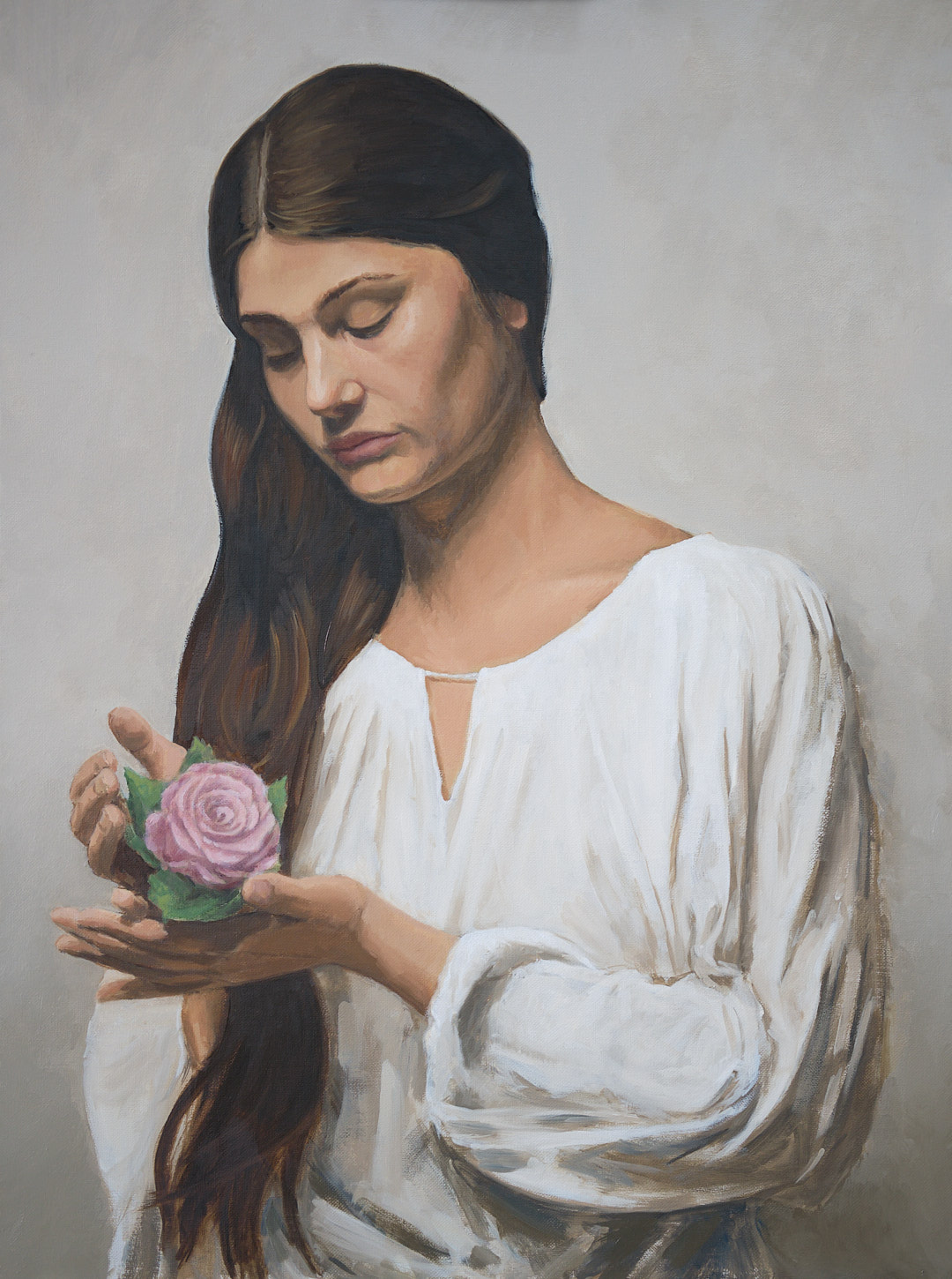 La femme à la rose, 73x54 cm